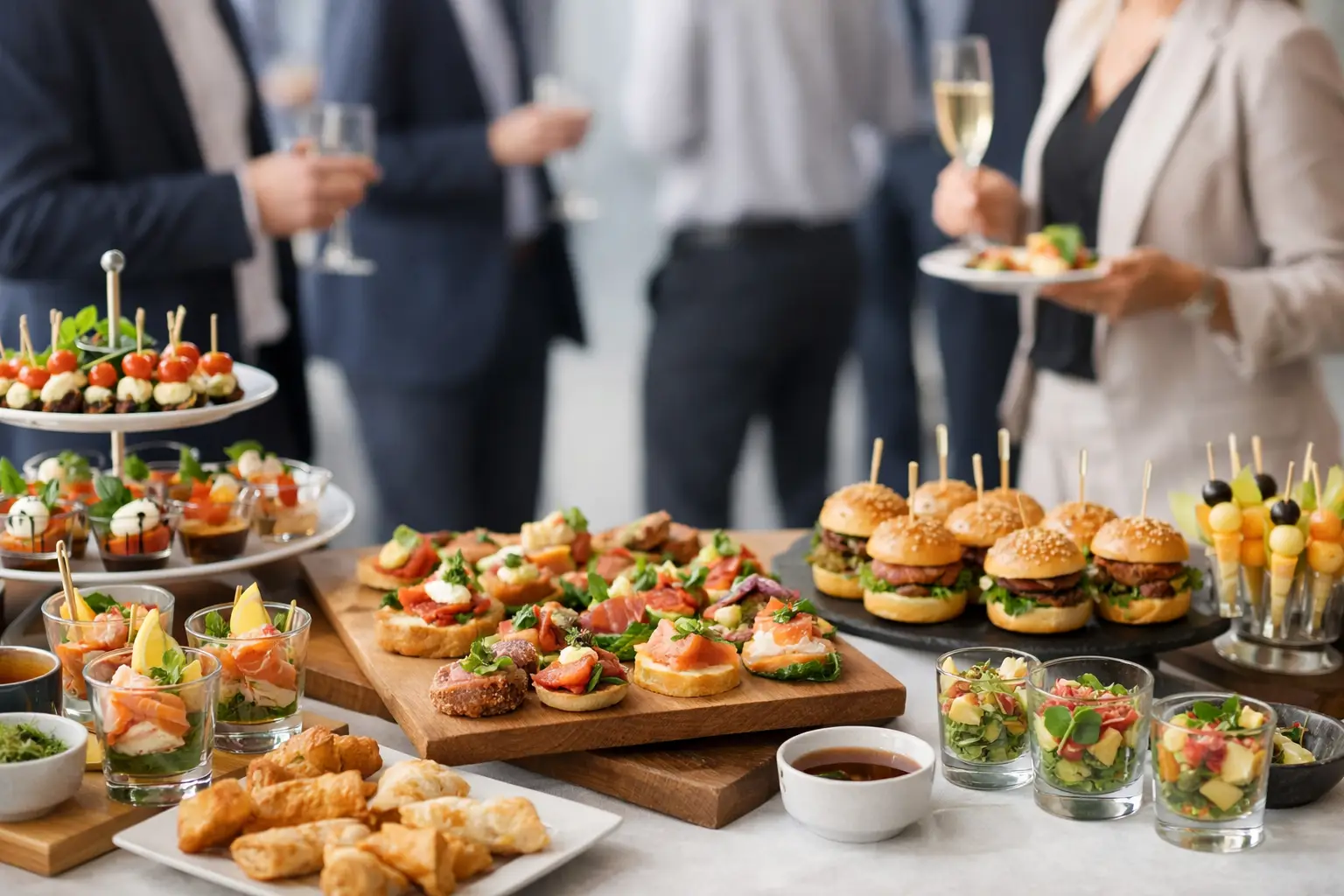 Mad til stående reception, der fungerer