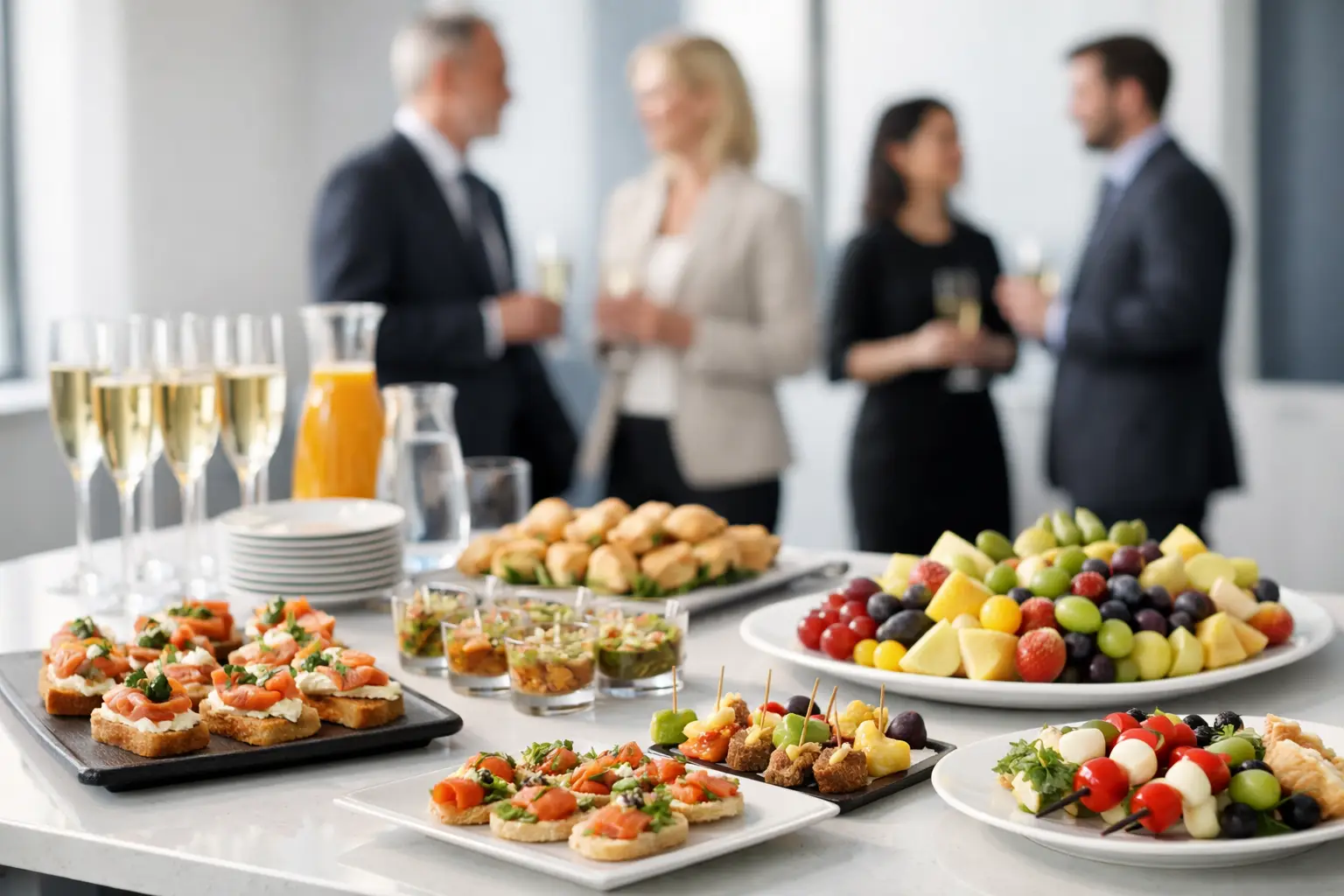 Menu til reception i virksomheden, der virker