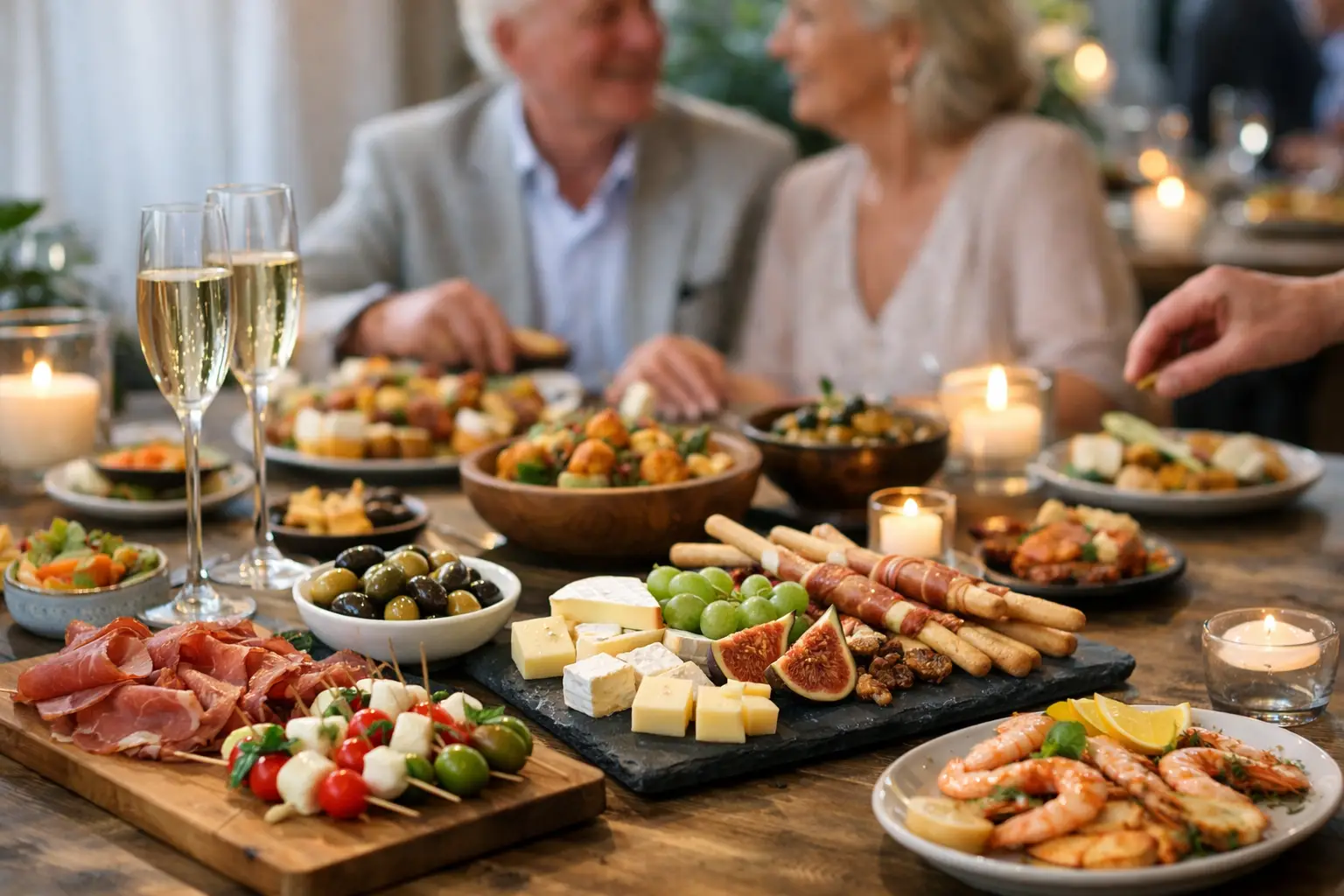Tapas til sølvbryllup der samler gæsterne